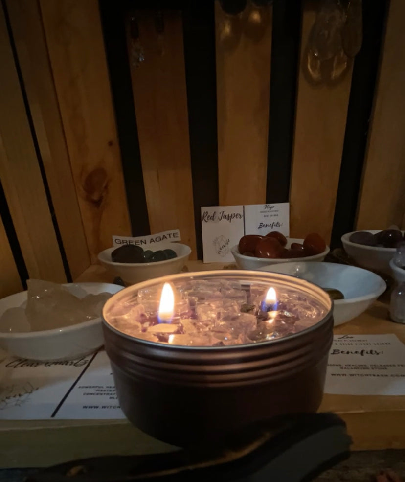 Midnight Magnolias Reflective Crystal Candle